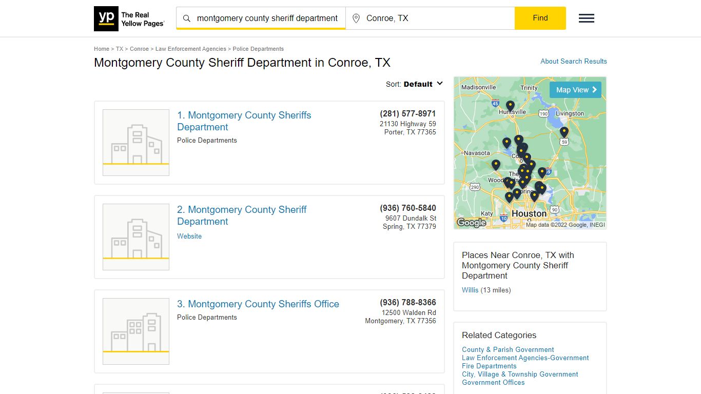 Montgomery County Sheriff Department in Conroe, TX - Yellow Pages