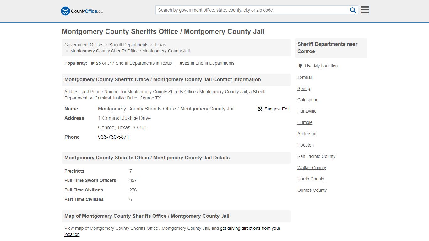 Montgomery County Sheriffs Office / Montgomery County Jail - Conroe, TX ...